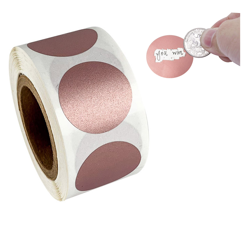 Label Printer Tape - 50-300pcs 라운드 로즈 골드 스크래치 오프