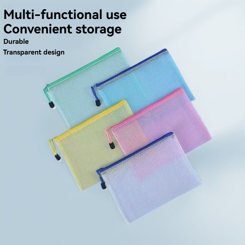 Portfolio Folder Zip - 5PCS 편지지 보관 폴더 파일 메쉬