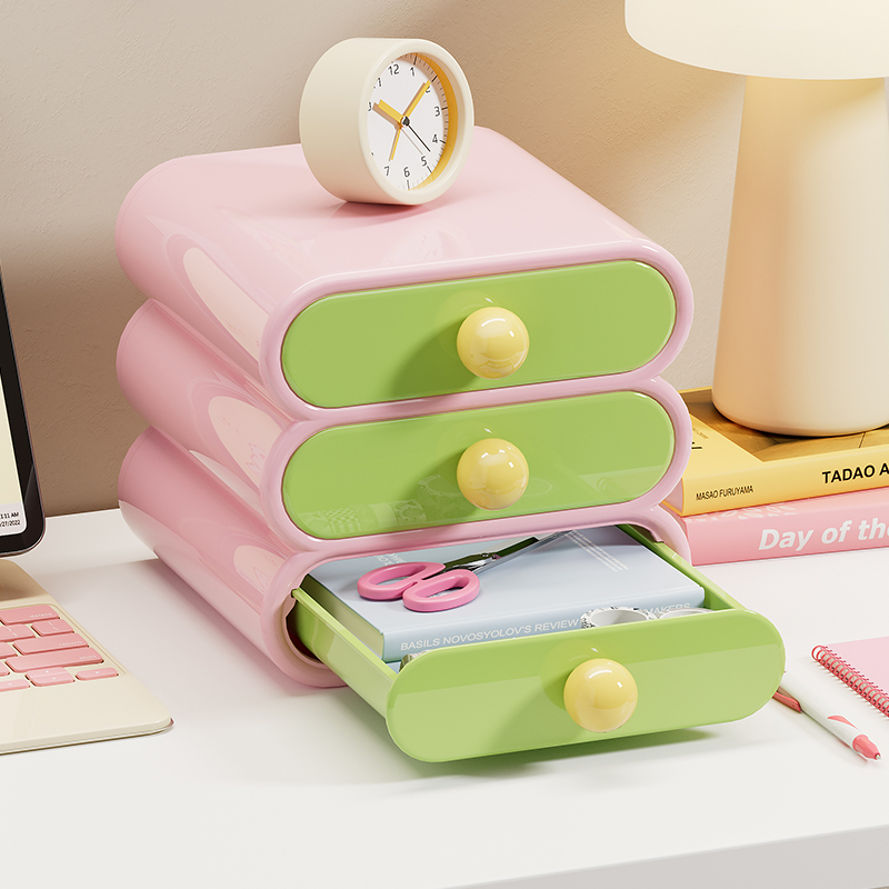 Stationery Warehouse - Uforu 도파민 데스크 정리함, 3단 서랍