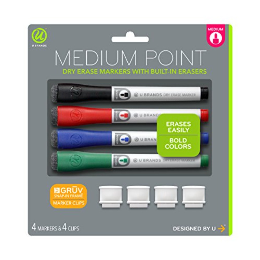 Whiteboard Marker Set - 지우개가 있는 파인팁 드라이 이레이즈 마커,